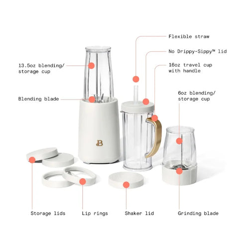 12-Piece White Icing Blender/Grinder, 240W