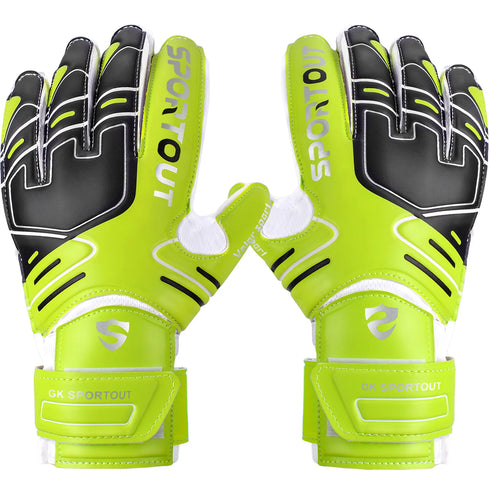 SPORTOUT Goalkeeper Gloves – Strong Grip, Durable 4+3MM Latex with Finger Protection