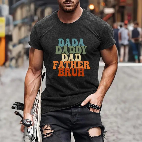 Father's Day Letter Print Best Dad Ever Tshirt Summer Casual Loose Fathers Day Gifts Tshirt With Short Sleeve From Daughter For