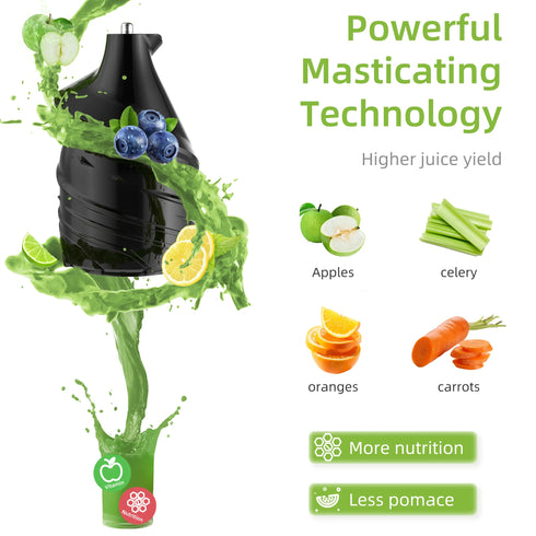 BioloMix Cold Press Juicer, 200W 40-65RPM - Slow Masticating Juicer