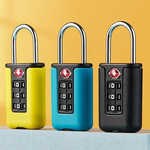 Anti-theft 3 Digit Combination Lock TSA Customs Password Lock Suitcase Luggage Coded Lock Cabinet Lock Contrast Color Padlock