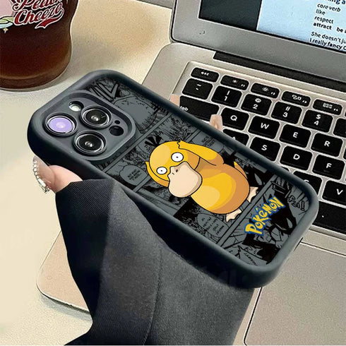 Pokemon Psyduck Meowth Phone Case For iPhone 14 15 Pro Max 13 12 11 X XS XR 7 8 Plus SE 2020 Soft Silicone Shockproof Cover