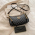 Vintage PU Leather Crossbody Handbag with Gold “M” Letter – Women’s Shoulder & Messenger Bag
