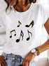 Short Sleeve Casual Fashion T Shirts for Women-Summer Print Top