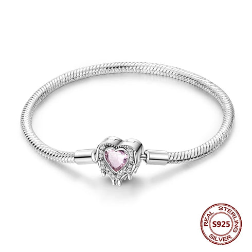 925 Sterling Silver Heart Charm Bracelet with AAA Zircon – Trendy and Elegant Jewelry for Women, Perfect for Parties & Special Occasions