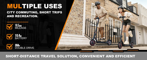 350W Foldable Electric Scooter – Lightweight, Dual Brake, Explosion-Proof Tires