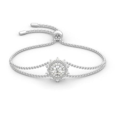 Madison Audury 1ct Moissanite Bracelet for Women – Adjustable 925 Sterling Silver Fine Jewelry