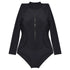 Women's Long Sleeve One Piece Swimsuit - Solid Zipper Bikini