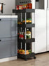 3/4 Tier Rolling Utility Cart – Slim Movable Storage Rack for Kitchen, Bathroom & Livingroom