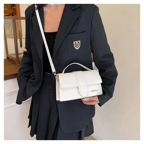 Unisex Small Square PU Leather Crossbody Bag – Versatile Single Shoulder Satchel for Spring 2025