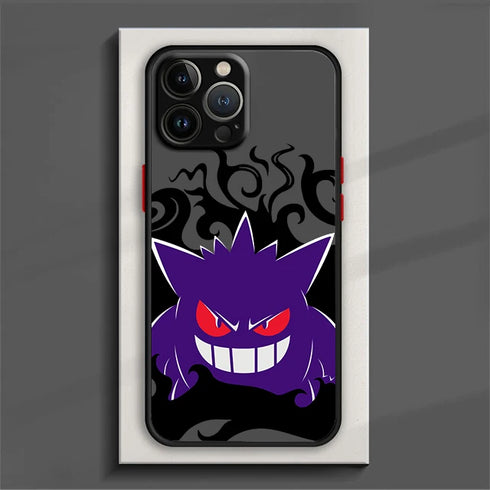 Pokemon Cool Gengar Phone Case For iPhone 15 14 13 12 11 Pro Max mini XS Max XR X 8 Plus SE Frosted Translucent Cover