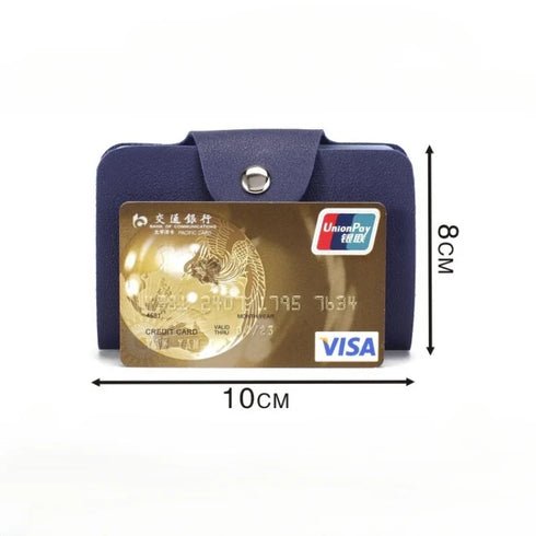 New 24 Slots Bits Card Holder Bag Simple Solid Color Pocket Case Women Men Credit ID Card Organizer Leather Cardholder Wallet