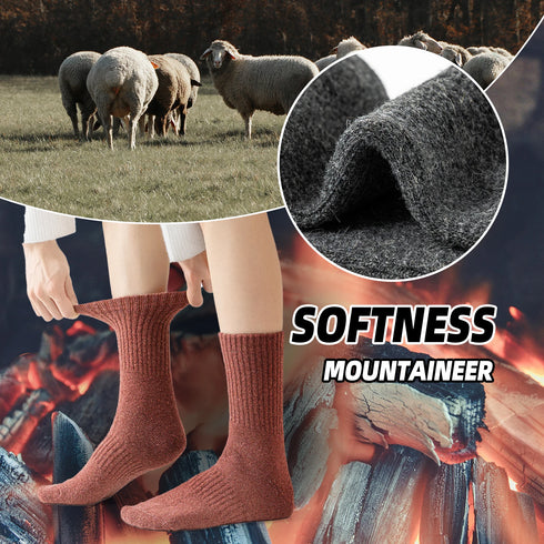 5 Pairs Merino Wool Knee-High Socks for Men & Women - Cashmere Blend, Thick Warm Knit Boot Socks for Winter