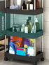 3/4 Tier Rolling Utility Cart – Slim Movable Storage Rack for Kitchen, Bathroom & Livingroom
