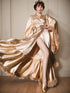 Silky Satin Victorian Feather Fringe Robe Dress