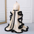 Silky Satin Victorian Feather Fringe Robe Dress