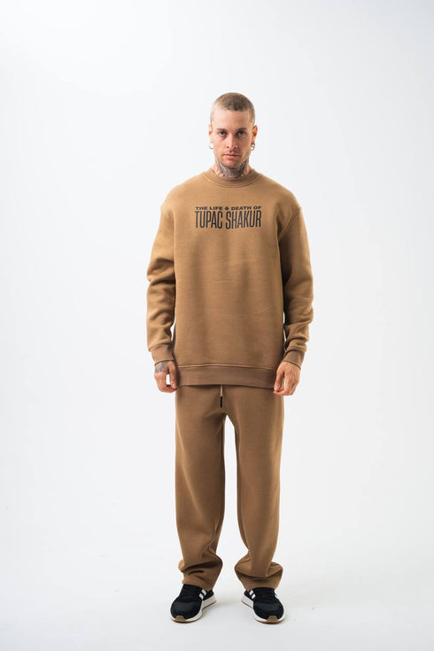 Tupac Shakur Oversized Sweatshirt: The Life & Death Graphic