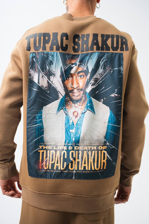 Tupac Shakur Oversized Sweatshirt: The Life & Death Graphic