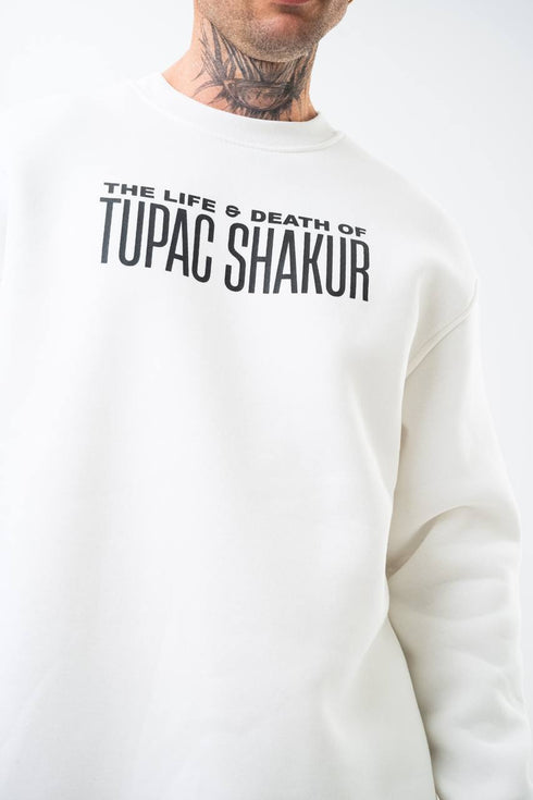 Tupac Shakur Oversized Sweatshirt: The Life & Death Graphic