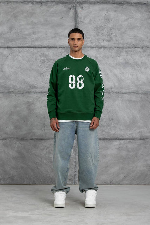 Unisex "98" Distressed Graphic Sweatshirt – Varsity Streetwear Pullover