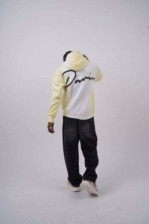 Unisex "Davis" Script Color Block Hoodie – Minimal Oversized Streetwear