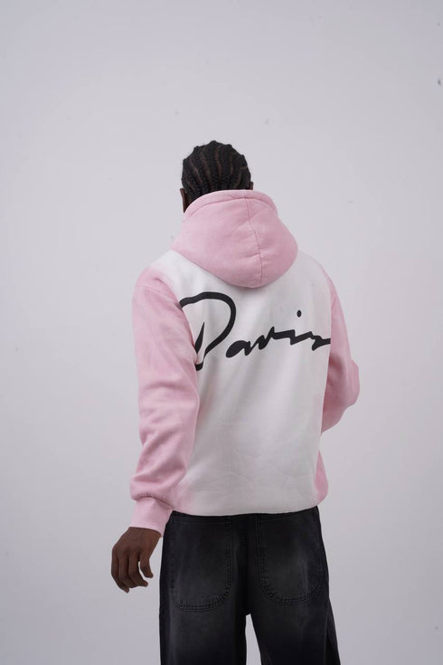 Unisex "Davis" Script Color Block Hoodie – Minimal Oversized Streetwear
