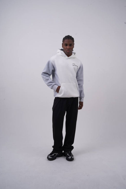 Unisex "Davis" Script Color Block Hoodie – Minimal Oversized Streetwear