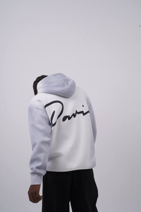 Unisex "Davis" Script Color Block Hoodie – Minimal Oversized Streetwear