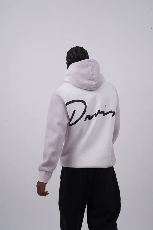Unisex "Davis" Script Color Block Hoodie – Minimal Oversized Streetwear