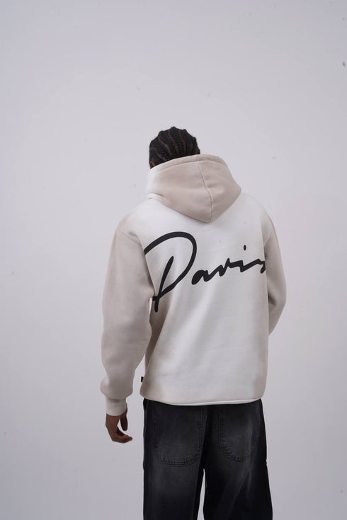 Unisex "Davis" Script Color Block Hoodie – Minimal Oversized Streetwear