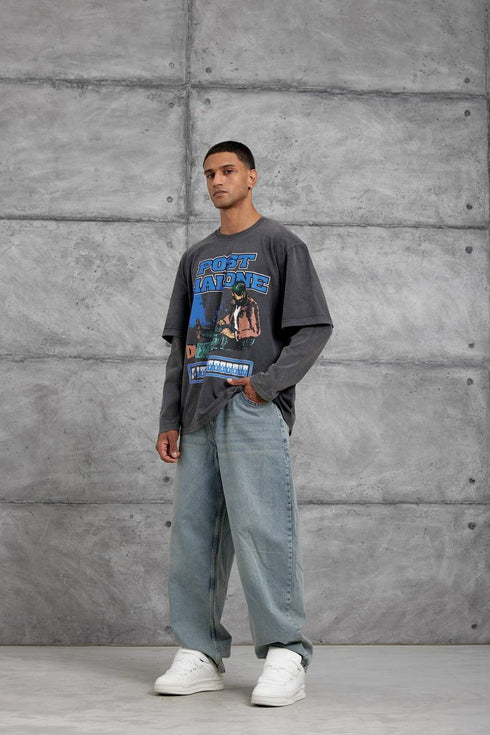 Unisex "Post Malone" Graphic T-Shirt – Layered Oversized Pullover