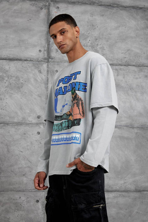 Unisex "Post Malone" Graphic T-Shirt – Layered Oversized Pullover