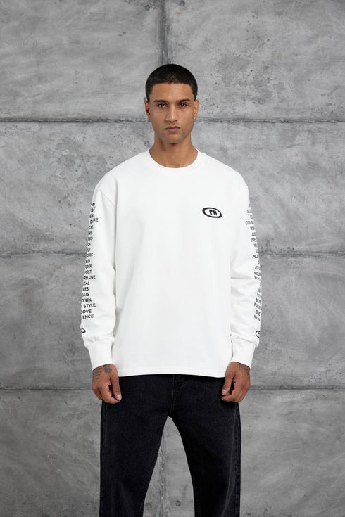 Unisex Text Sleeve Long-Sleeve T-Shirt – Urban Graphic Pullover