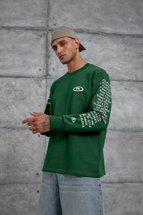 Unisex Text Sleeve Long-Sleeve T-Shirt – Urban Graphic Pullover