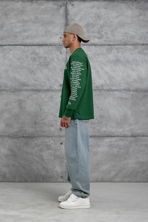 Unisex Text Sleeve Long-Sleeve T-Shirt – Urban Graphic Pullover