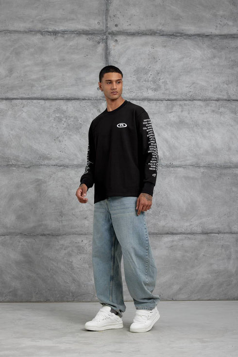 Unisex Text Sleeve Long-Sleeve T-Shirt – Urban Graphic Pullover