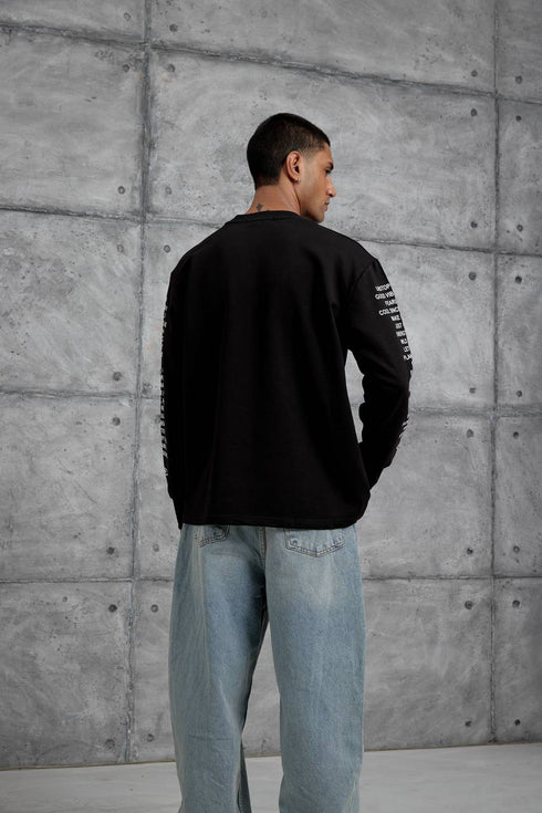 Unisex Text Sleeve Long-Sleeve T-Shirt – Urban Graphic Pullover