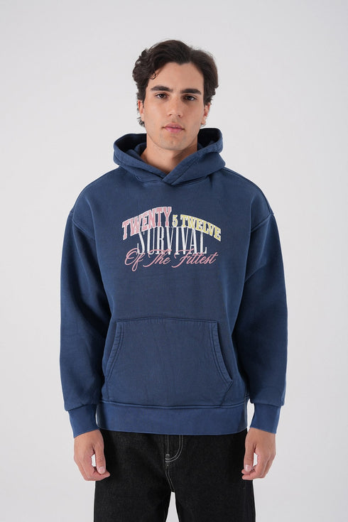 Unisex Washed Graphic Hoodie – "Survival of the Fittest" Print