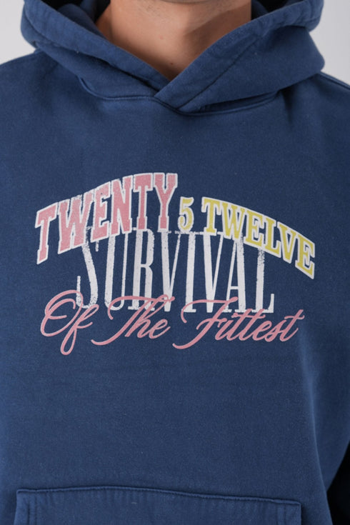 Unisex Washed Graphic Hoodie – "Survival of the Fittest" Print