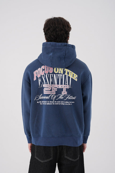 Unisex Washed Graphic Hoodie – "Survival of the Fittest" Print