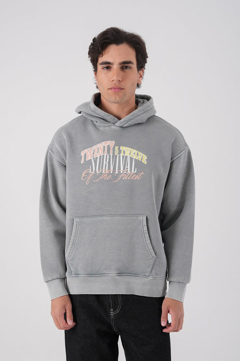 Unisex Washed Graphic Hoodie – "Survival of the Fittest" Print