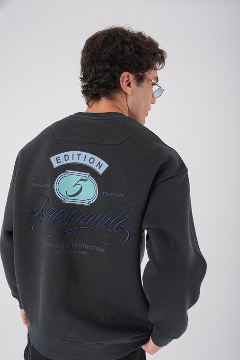 Unisex Washed Graphic Sweatshirt – "Reasonable" Back Print