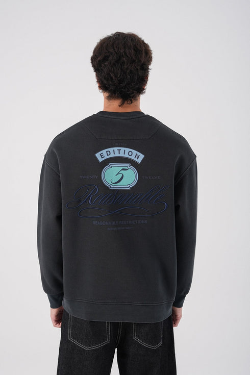 Unisex Washed Graphic Sweatshirt – "Reasonable" Back Print