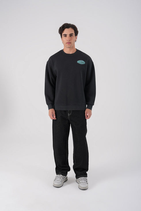 Unisex Washed Graphic Sweatshirt – "Reasonable" Back Print