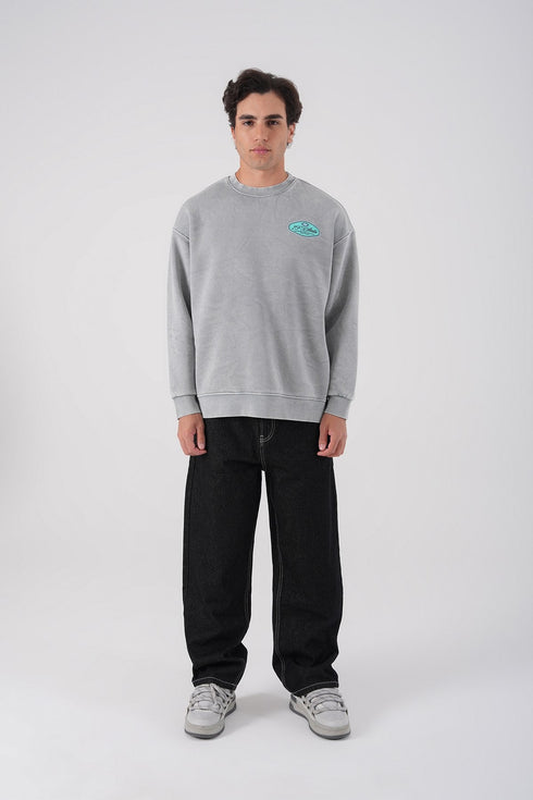 Unisex Washed Graphic Sweatshirt – "Reasonable" Back Print