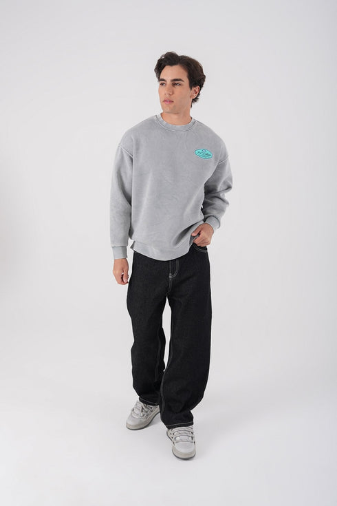 Unisex Washed Graphic Sweatshirt – "Reasonable" Back Print