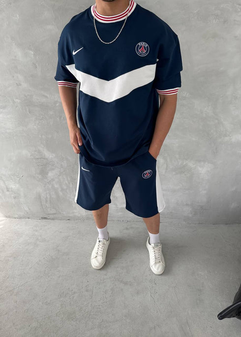 Chevron Victory Men's Polo & Shorts Set – Classic Football Style with Modern Edge