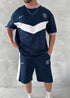 Chevron Victory Men's Polo & Shorts Set – Classic Football Style with Modern Edge