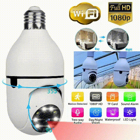 Wireless Wifi Light Bulb Camera Security Camera