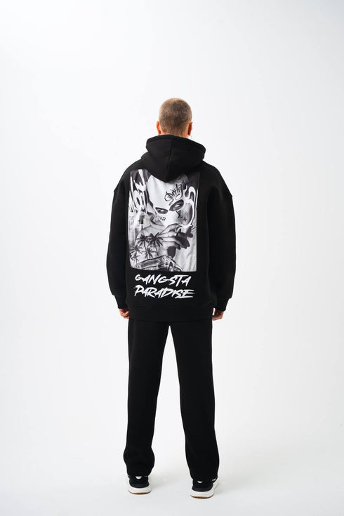 Oversize 'Gangsta Paradise' Graphic Hoodie - Heavyweight Streetwear Hooded Sweatshirt